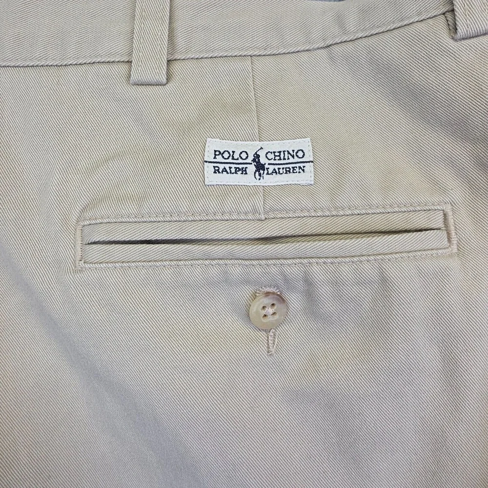 Polo Ralph Lauren‎ Hammond Pants Mens 38x32 Khaki Straight Pleated Preppy 35x30